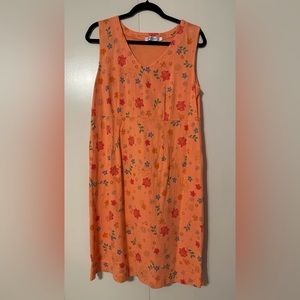 Fresh Produce Orange Floral Empire Dress Size Large